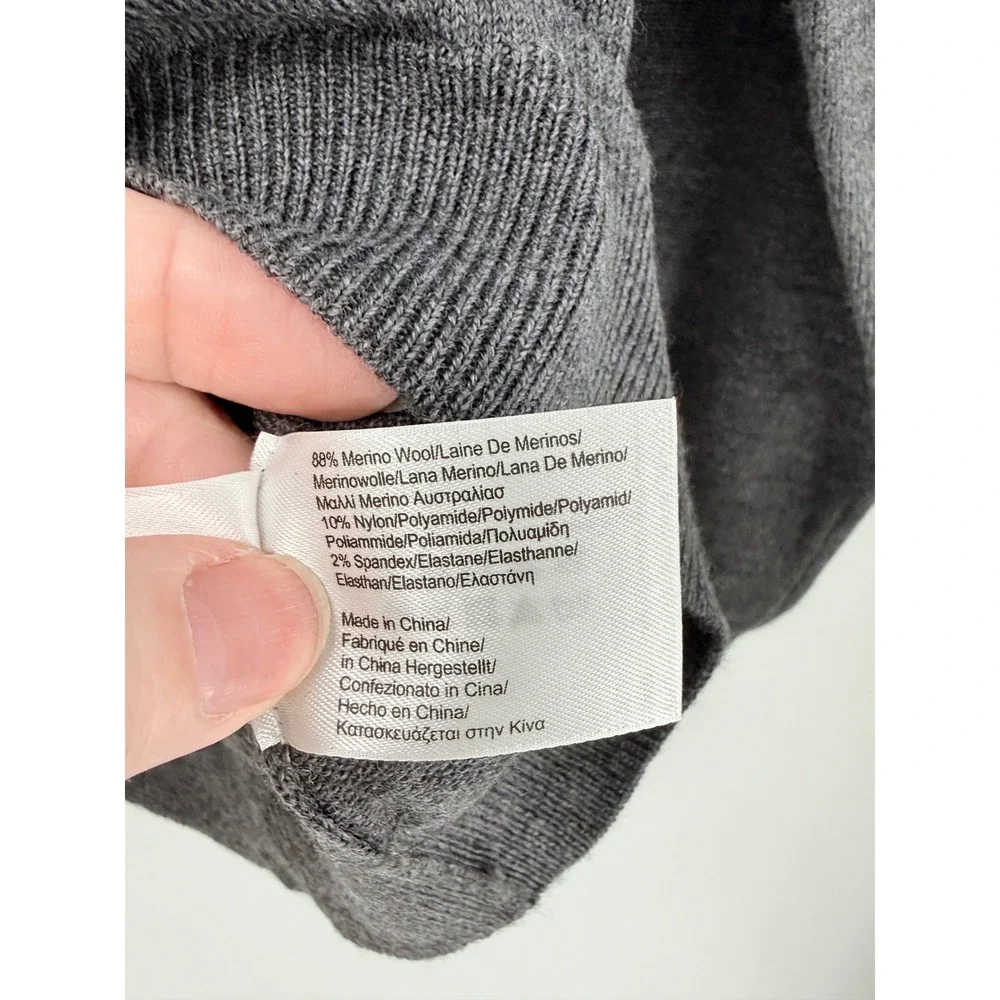 Brooks Brothers Merino Wool Sweater Mens S Grey Preppy Business Casual Office